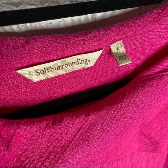 Soft Surroundings Giovinezza Womens Cowl Neck Cotton Pink Tunic Top Size Large - Picture 5 of 7